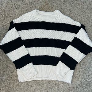 black and white striped sweater